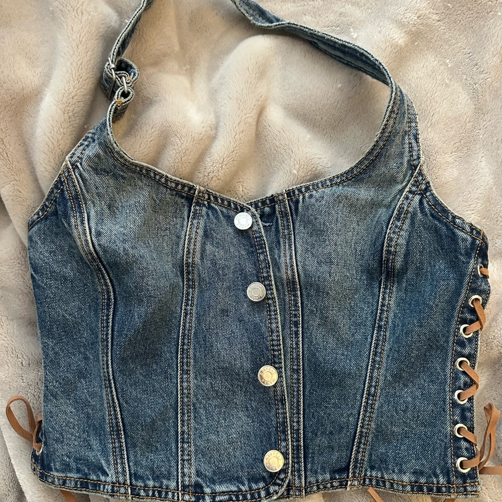 GRLFRND Phoebe Laced Halter Top